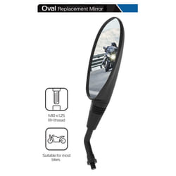 Oxford Motorcycle Replacement Mirror Motorbike Black Rear View Oval Left