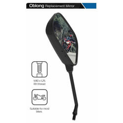 Oxford Oblong Motorcycle Rearview Mirror Glass Left Side 10mm