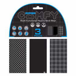 Oxford Comfy Neck Warmer Black / White / Tartan - Pack Of 3