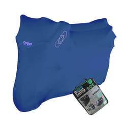 Universal Oxford Protex Stretch Motorcycle Breathable Dust Cover Motorbike Blue - Large