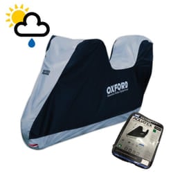 Universal Oxford Aquatex Waterproof Motorbike Silver Black Cover Choice of Sizes - Extra Large