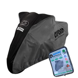 Universal Fit Oxford Motorcycle Cover Breathable Water Resistant Motorbike Black Grey - Small