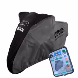 Universal Fit Oxford Motorcycle Cover Breathable Water Resistant Motorbike Black Grey - Medium