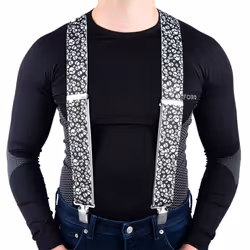 Oxford Riggers Super Strong Trouser / Jeans Braces - Black/White