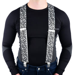 Oxford Riggers Super Strong Trouser / Jeans Braces - Black/White