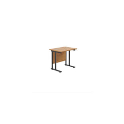 Jemini Rectangular Double Upright Cantilever Desk 800x600x730mm Nova Oak/Black KF820352