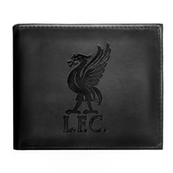 Liverpool FC Official Football Gift Embossed Crest Wallet Black - Black