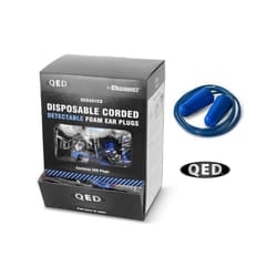 QED Corded Detectable Ear Plugs Blue Wrapped in Pairs SNR39db EN352 Pack 100