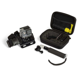KitVision Action Camera Travel Case, Chest Mount, and Small Extension Pole Box case Black