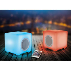 KitSound Glow LED Twin Stereo Bluetooth Speakers Waterproof Dustproof Outdoor