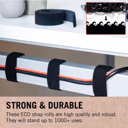 VELCRO Brand | Eco One-Wrap Reusable Straps | Reusable, Flexible & Versatile All Purpose Straps for Home Improvement | Black | 25mm x 3m