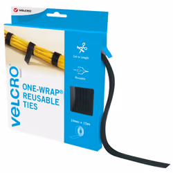 Brand | One-Wrap Reusable Ties | Multi-Purpose Ties Perfect Desk Accessories for Cable Management & Home Improvement | Black ...