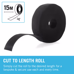 Brand | One-Wrap Reusable Ties | Multi-Purpose Ties Perfect Desk Accessories for Cable Management & Home Improvement | Black | 10mm x 15m - Additional view 5