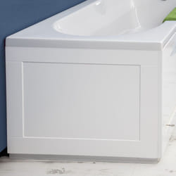 Croydex Unfold 'N' Fit White Bath Panel with Lockable Storage - End 660mm - W...