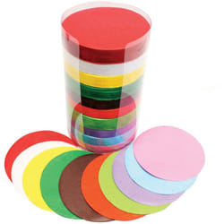 Bright Ideas Tower 10 Assorted Colours. Colorful Gift Tissue Paper for Kids Craft DIY Scrapbooking, 10cm Diameter