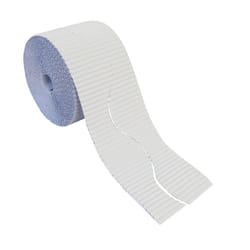 Corrugated Border Roll for School Displays, White, 10cm x 7.5m