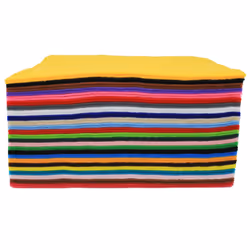 Soft Thick Polyester Texture Felt Square Sheets for Textile Fabrics DIY Craftwork Sewing Patchwork, Arts and Crafts, 50 Colour Sheets in 25 Assorted