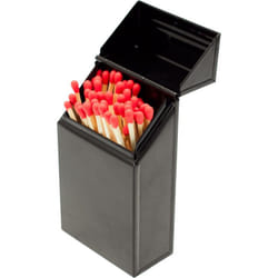 Valiant Match Holder Tidy Storage Box - Black Gloss Steel (FIR241)