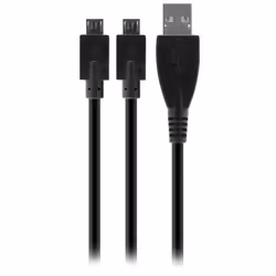 Venom Dual Play and Charge Cable For PS4, USB A, 2 x Micro-USB B, USB 2.0, Black