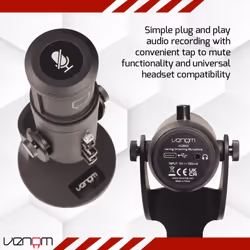 Venom USB Cardioid Streaming Microphone with LED Light Mesh Grill