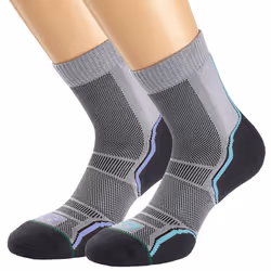 1000 Mile - Single Layer Trail Socks - Women's Socks Twin Pack - 3-5.5 UK, Grey