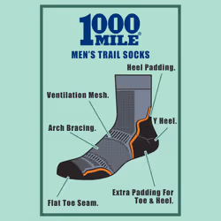 1000 Mile - 2 Pack Men's Single Layer Trail Socks - Twin Pack - 6-8.5 UK, Grey