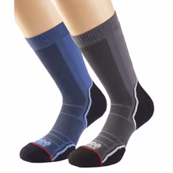 1000 Mile - 2 Pack Men's Single Layer Trek Socks - Twin Pack - 12-14 UK, Navy / Charcoal