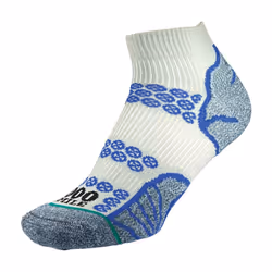 1000 Mile - 1 Pack Mens Lite Anklet Repreve Double Layer Socks - 12-14 UK, Silver / Royal Blue