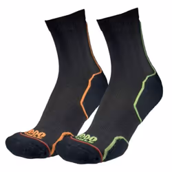 Trail Repreve Single Layer Sock 2 Pack Black Orange/Green