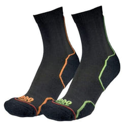 Trail Repreve Single Layer Sock 2 Pack Black Orange/Green