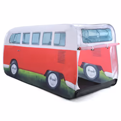 Official Red VOLKSWAGEN Kids Pop Up Campervan Split Screen Indoor & Outdoor Play Tent