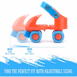 Xootz Beginner Trainer Skates My First 4 Wheel Quad Roller Skates for Kids Boys and Girls UK Size 5-11