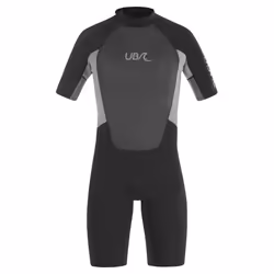 UB Mens Blacktip Mono Shorty Wetsuit - Small - Black/Grey