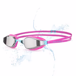 Adult Pro Race Goggles with UV Protection and Mirrored Anti Fog Wide View Lenses, Soft Silicone Swim Goggles, 14+ Years, Purp ...