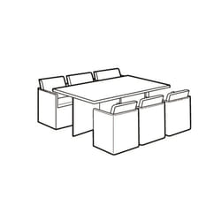 6 Seater Rectangular Cube Set Cover - Premium