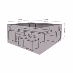 Compact Square Casual Dining Set Cover - Super Tough Polyethylene - Additional view 5
