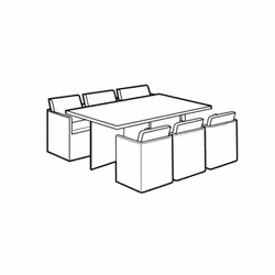 6 Seater Rectangular Cube Set Cover - Super Tough Polyethylene