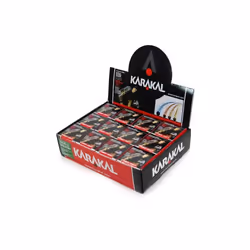 Karakal Red Dot Medium Speed Intermediate Skill Black Squash Balls - Box of 12
