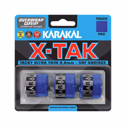 3x Karakal XTAK Overgrip 0.6mm For Tennis Badminton Squash Racketball - Blue