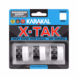 3x Karakal XTAK Overgrip 0.6mm For Tennis Badminton Squash Racketball - White