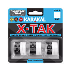 3x Karakal XTAK Overgrip 0.6mm For Tennis Badminton Squash Racketball - White