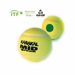 Karakal Mid Green Tennis Ball ITF Approved Low Pressure & Bounce Ball - 1 Dozen