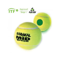 Karakal Mid Green Tennis Ball ITF Approved Low Pressure & Bounce Ball - 1 Dozen