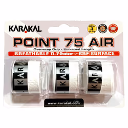 3x Karakal Point 75 Air Overwrap Grip Anti Slip Racquet Protector - White