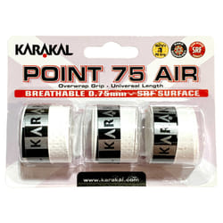 3x Karakal Point 75 Air Overwrap Grip Anti Slip Racquet Protector - White