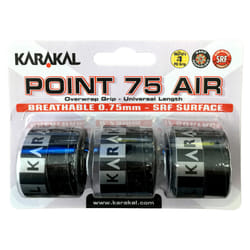 3x Karakal Point 75 Air Overwrap Grip Anti Slip Racquet Protector - Black
