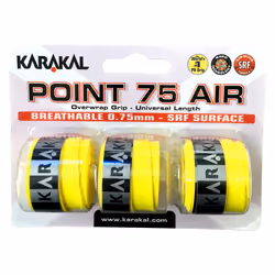 3x Karakal Point 75 Air Overwrap Grip Anti Slip Racquet Protector - Yellow