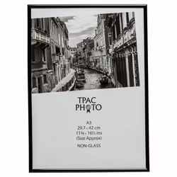 The Photo Album Company A3 29.7 x 42 cm Back Loader Non Glass Certificate/Photo/Picture Frame - Black