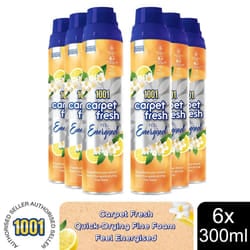 1001 Carpet Fresh Feel Energised Odour Remover Spray, 6x300ml
