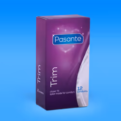 Pasante Trim, Male condom, Smooth, Natural, Latex, 49 mm, 180 mm